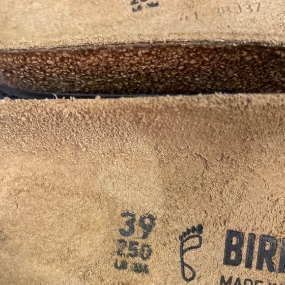 NWOT Birkenstock Madrid Big Gold Buckle Slide , Sandcastle Nubuck , Sz 39 / 9 - Picture 5 of 11